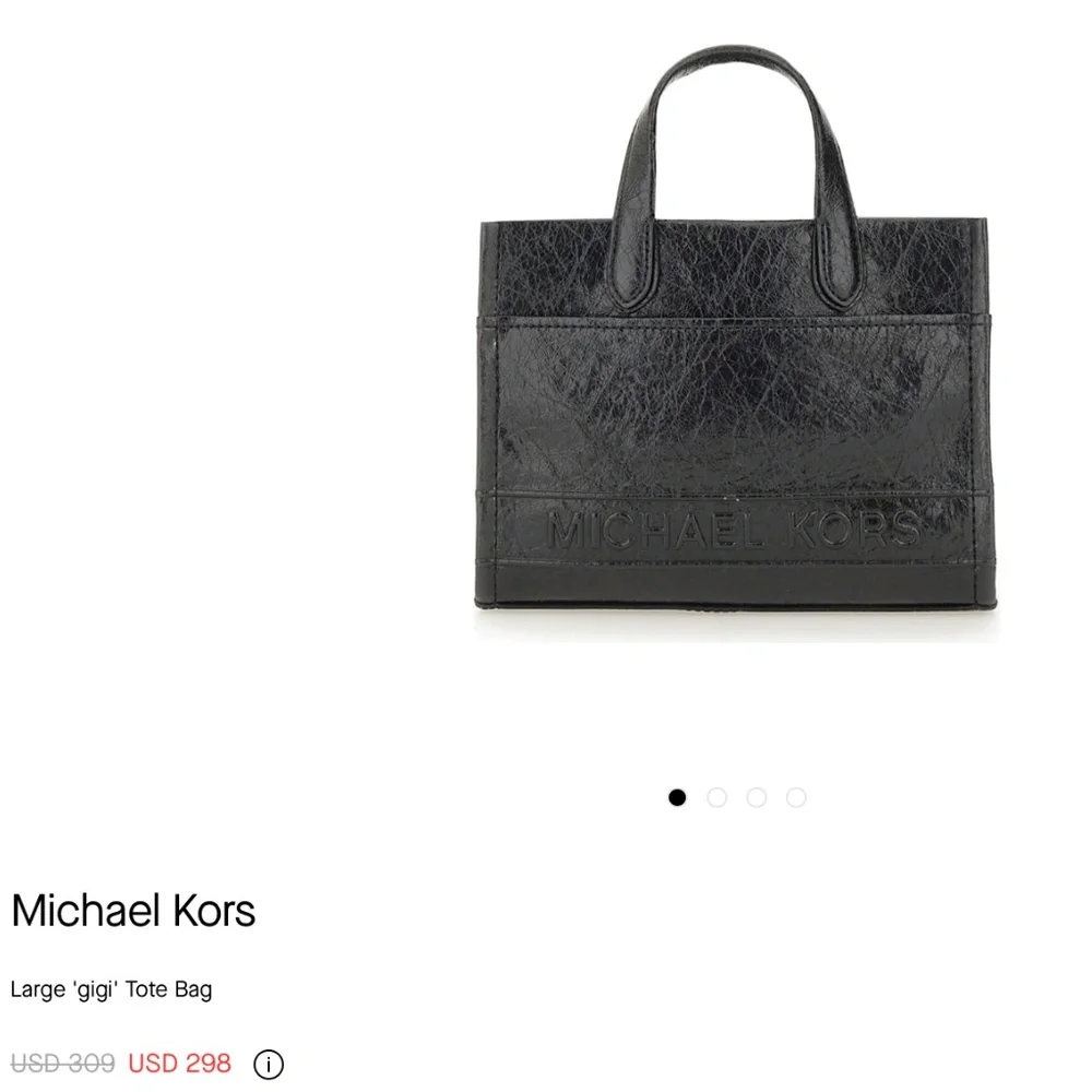 Michael Kors Gigi Black Tote Purse Bag Embossed Logo Women Designer NWT $309